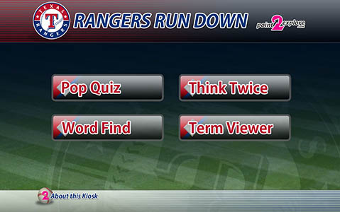 Texas Ranger Touch Screen Kiosk Main Menu